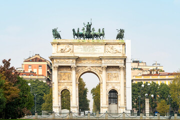 Arco della Pace in Milan, historic triumphal arch and city landmark