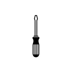 Flat-head screwdriver vector icon illustration. Mechanics, repair and maintenance concept. Handyman tools. Hardware store and carpentry