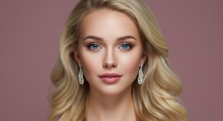 Fototapeta premium Blonde woman with elegant earrings