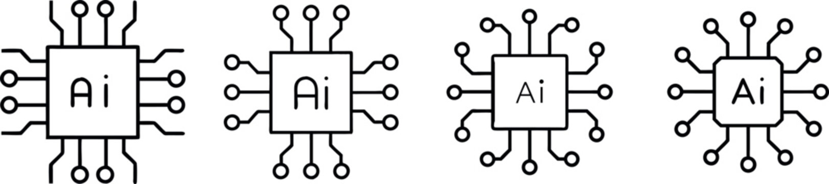 Processer icon or Ai chip icon vector. AI processor chip icon.