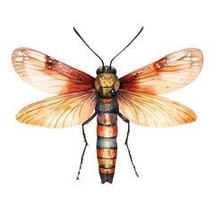 Firefly, watercolor illustration vector, isolated on a white background.
