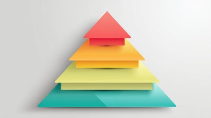 Minimalist Pyramid Infographic With Five Colorful Layers Illustrating a Structured Visual Hierarchy