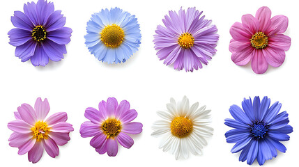 collection of flower on white background,isolated on white,clip art
