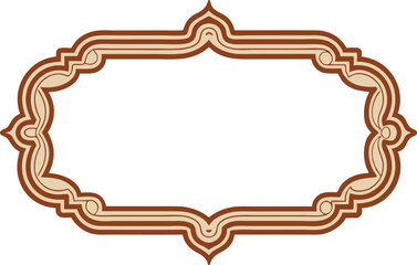 Elegant decorative brown and cream frame with ornate floral style design elements