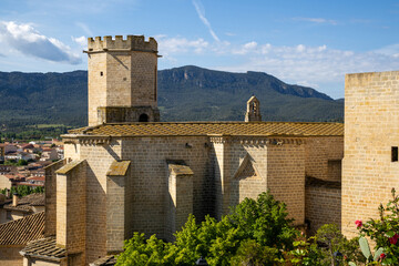 Santa María la Mayor Church in Valderrobres, Teruel, Spain. Medieval architecture with stone...