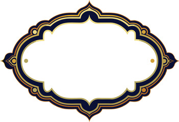 Elegant vintage decorative frame with ornate floral accents and gold detailing on white background