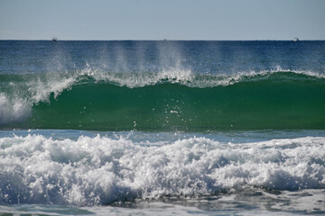 waves breaking on the Sunshine Coast, Queensland, Australia
