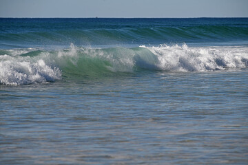 waves breaking on the Sunshine Coast, Queensland, Australia