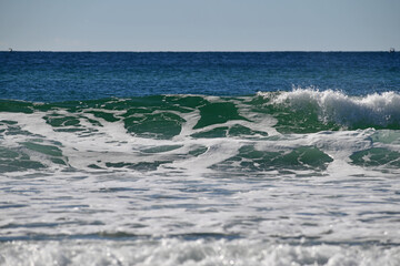 waves breaking on the Sunshine Coast, Queensland, Australia