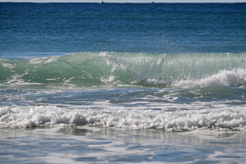 waves breaking on the Sunshine Coast, Queensland, Australia