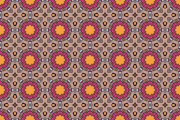Seamless Symmetric Graphic Design Luxury Geometric Shape Perspective Decoration Art Textile Fashion Endless Visual Wallpaper Cloth Tile Fabric Template Texture Background Interior Digital Pattern.
