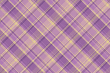 Stylish diagonal tartan pattern in purple and gold hues. A classic textured backdrop for fabric design, digital art, or abstract presentations. Perfect for textiles.
