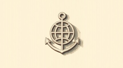 Global anchor icon symbolizing World Maritime Day and international ocean trade unity
