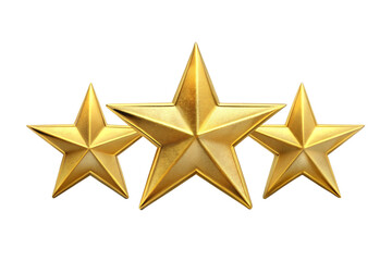 3 gold star on white background
