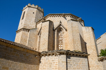 Santa María la Mayor Church in Valderrobres, Teruel, Spain. Medieval architecture with stone details in the heart of Matarraña.