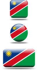 Complete 3D Flag Set of Namibia in Editable Vector