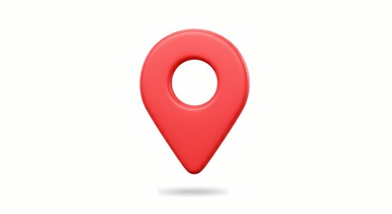 Red Location Pin - 3D Rendered Icon