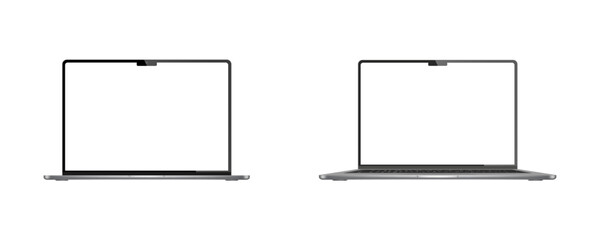 Laptop realistic mockup vector device set