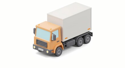 Isometric Delivery Truck Illustration