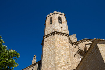 Santa María la Mayor Church in Valderrobres, Teruel, Spain. Medieval architecture with stone details in the heart of Matarraña.