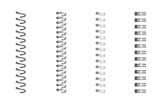 Spiral binding coil for notebook vector collection
