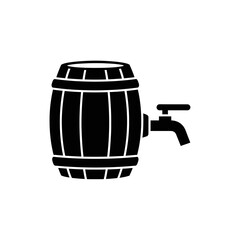 Oktoberfest beer barrel icon with tap