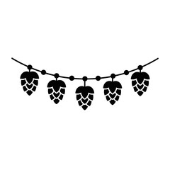 Oktoberfest decorative hop cones garland icon