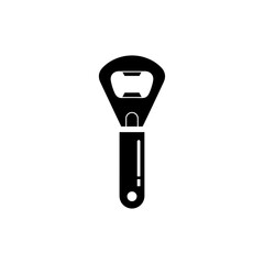 Oktoberfest beer bottle opener icon in black