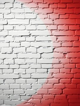 Textured Brick Wall White to Red Gradient Abstract Background Interior Design.