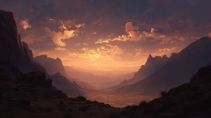 Naklejka premium Ancient valley for game scene
