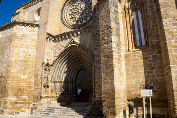 Santa María la Mayor Church in Valderrobres, Teruel, Spain. Medieval architecture with stone details in the heart of Matarraña.