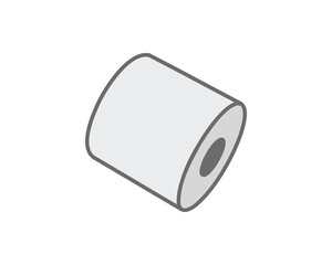 A minimalist illustration of a roll of paper, symbolizing beginnings, potential, or the continuous flow of information.  Perfect for presentations, websites, or apps needing a clean, modern aesthetic.
