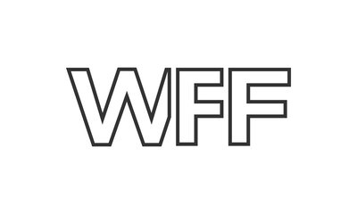 WFF logo design template with strong and modern bold text. Initial based vector logotype featuring simple and minimal typography. Trendy company identity.