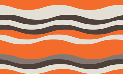 Vibrant wavy stripes in orange, gray, and beige create a dynamic, modern pattern. Ideal for backgrounds, textile designs, or website banners, this image conveys energy and fluidity.