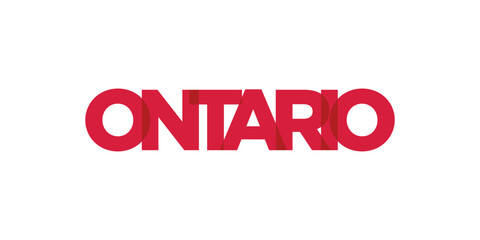 Ontario in the Canada emblem. The design features a geometric style, vector illustration with bold typography in a modern font. The graphic slogan lettering.
