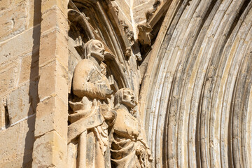 Santa María la Mayor Church in Valderrobres, Teruel, Spain. Medieval architecture with stone...