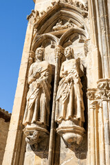 Santa María la Mayor Church in Valderrobres, Teruel, Spain. Medieval architecture with stone...