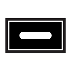 Simple Black Rectangle with Centered Horizontal Slot Minimalist Geometric Design Element