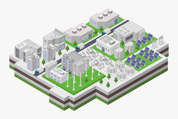 Renewable energy power distribution isometric