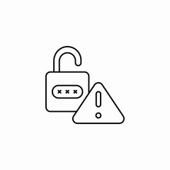 unlock alert icon sign vector
