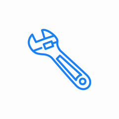wrench adjustable icon sign vector