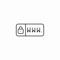 world wide web lock icon sign vector