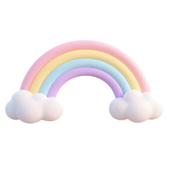 Fototapeta premium Pastel Rainbow with Clouds Perfect for Whimsical Designs