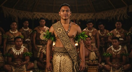 Polynesian man in traditional attire