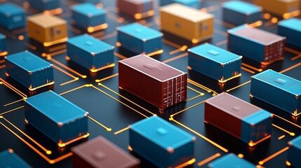 A supply chain manager securing logistics documentation within a blockchain-based system, highlighting supply chain transparency, immutable records, and traceability.