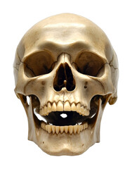 Obraz premium Exploring human anatomy realistic skull model science lab educational display isolated on transparent background