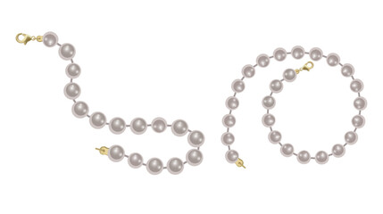 Elegant Pearl Necklace with Gold Clasps