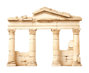 Ancient architecture ruins archaeological site historical landmark desert landscape isolated on transparent background