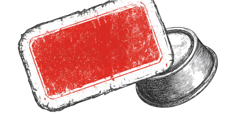 SOLD OUT red rubber stamp isolated on transparent background or white background with distressed texture effect