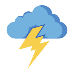 Thunderstorm Sky – Weather Vector Icon on White Background